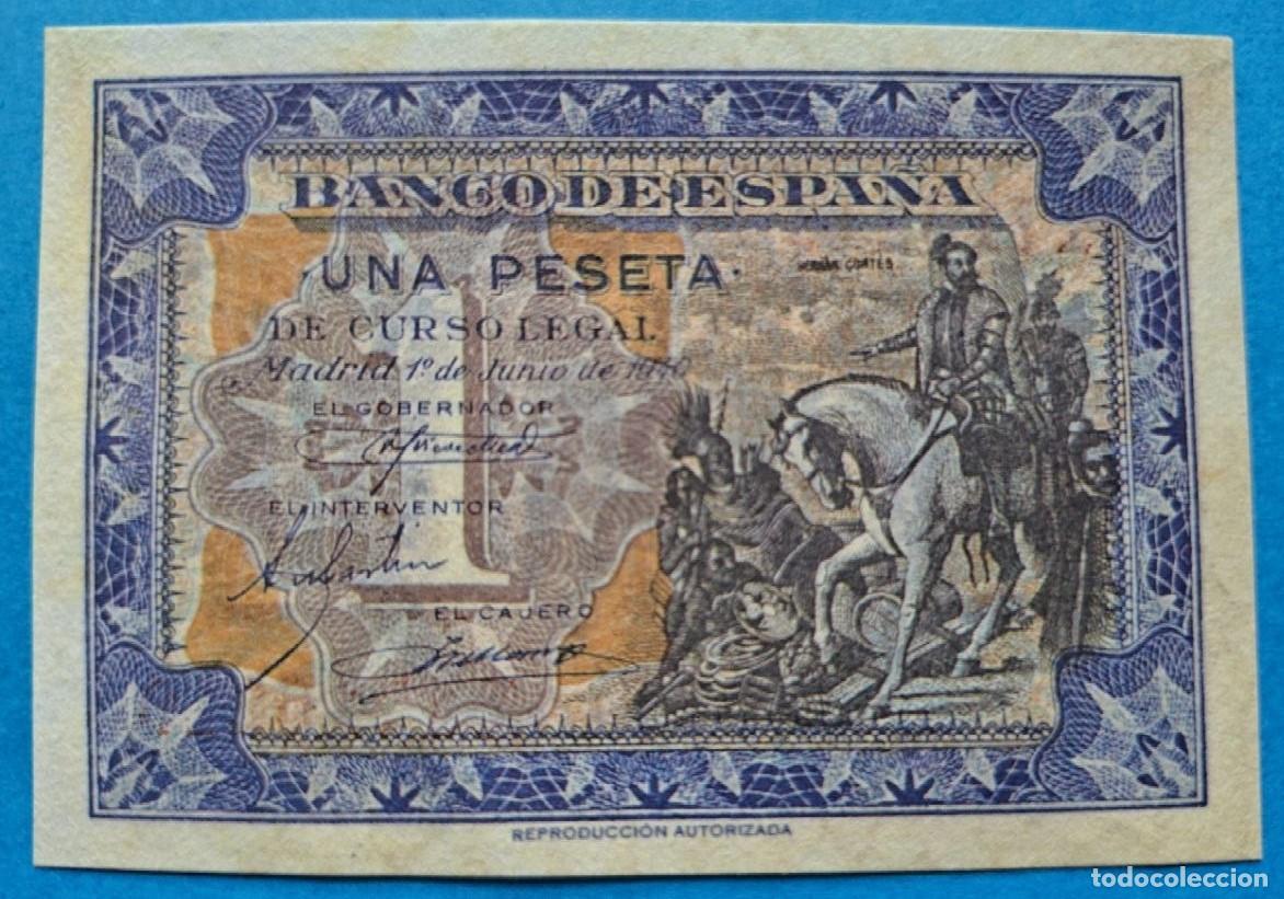 Reproducciones billetes y monedas: Billete 00000000 de 1 Peseta de ESPA&Ntilde;A 1940 Facs&iacute;mil reproducci&oacute;n autorizada, plancha