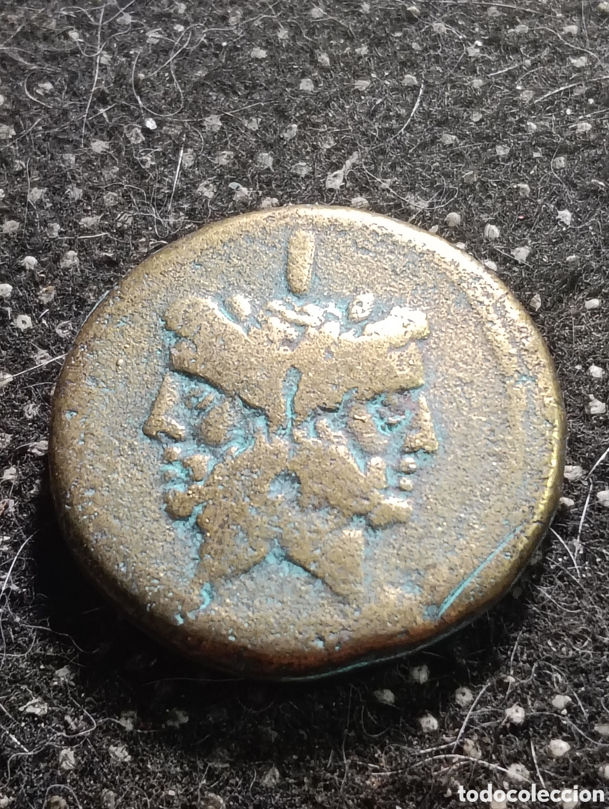 Reproducciones billetes y monedas: R&eacute;plica de un As romano de la cabeza de Jano, ROMA grandes dimensiones