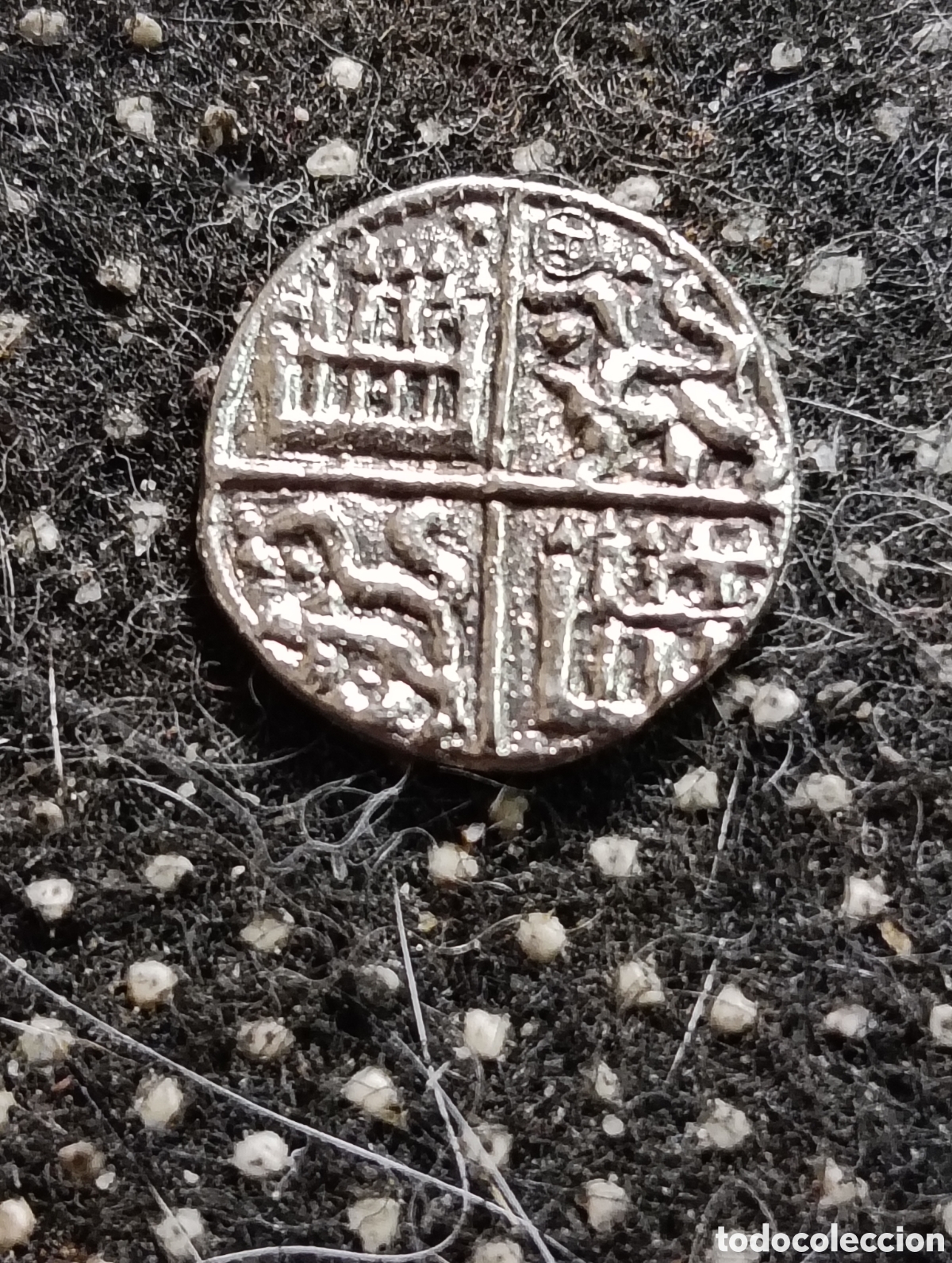 Reproducciones billetes y monedas: Excelente R&eacute;plica de 1/4 de Maravedi del reino de Castilla y Le&oacute;n 1250 aprox.