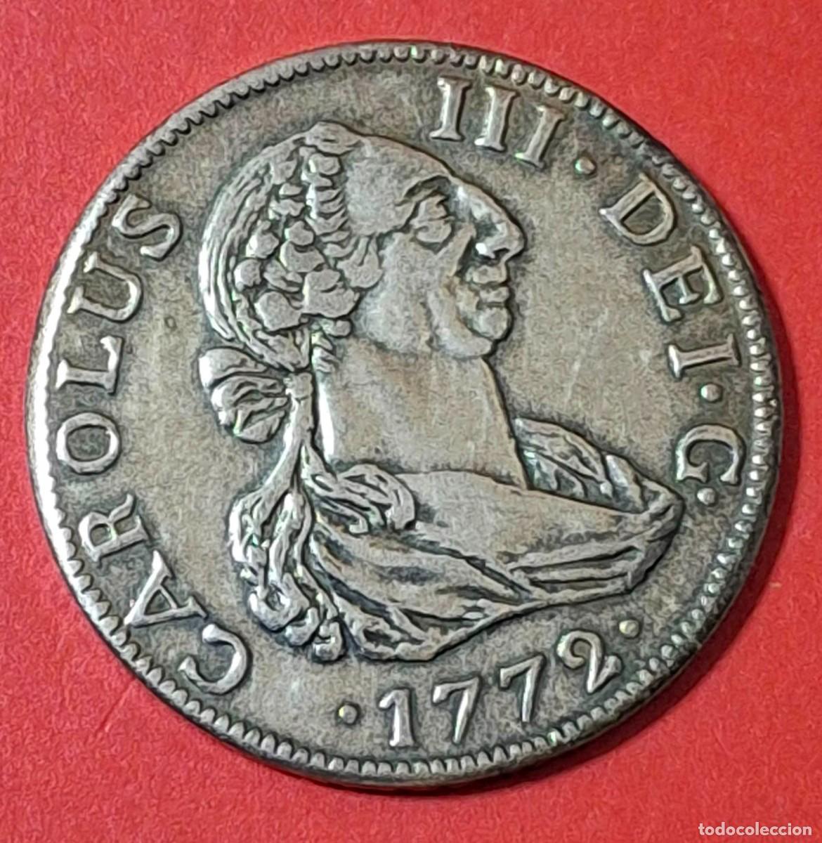 Reproducciones billetes y monedas: Moneda de 8 reales reproducci&oacute;n a tama&ntilde;o real