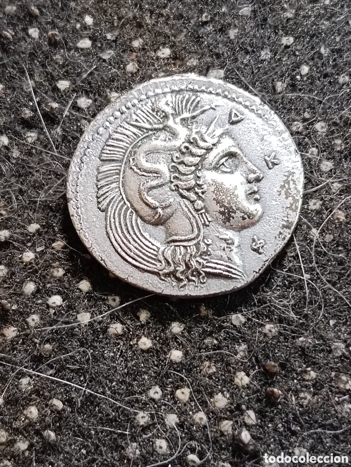 Reproducciones billetes y monedas: Excelente R&eacute;plica de un Didracma Lucania Velia de Atenas 293-280 aC. Grecia