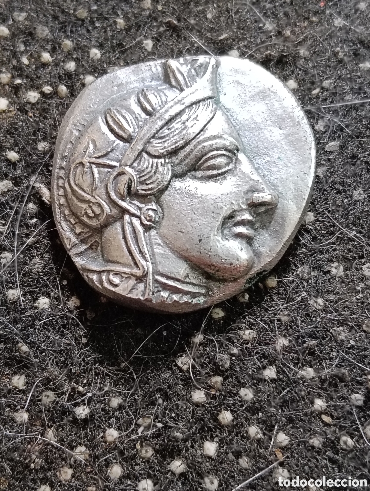 Reproducciones billetes y monedas: Excelente R&eacute;plica de un Tetradracma &Aacute;tica Cabeza de Atenea Atenas 465-454 aC. Grecia