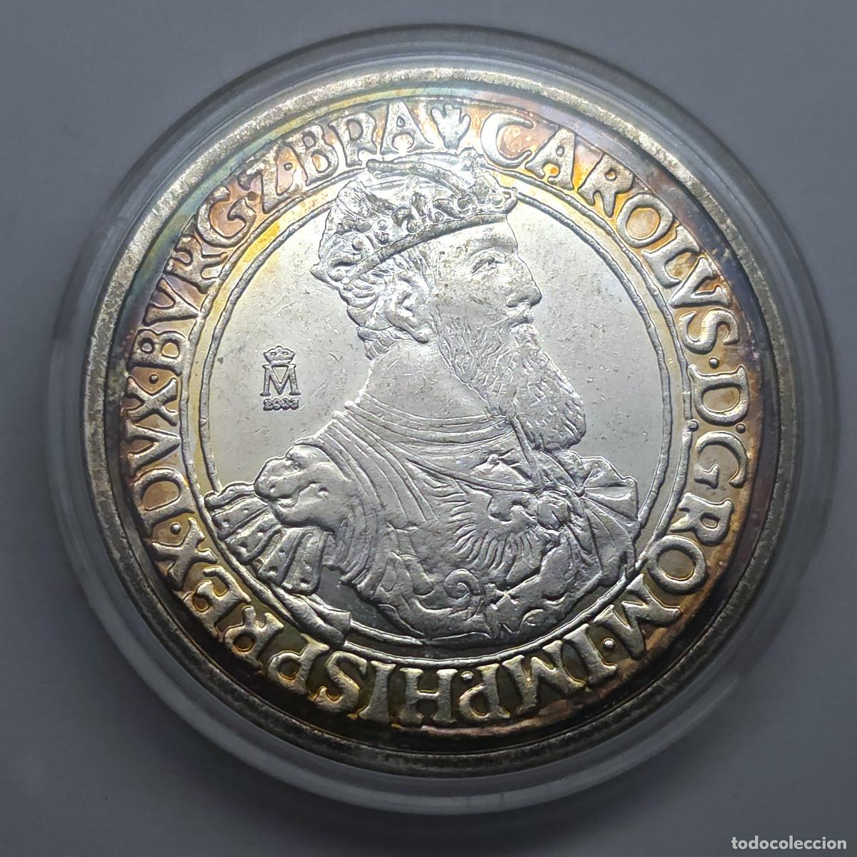 Reproducciones billetes y monedas: MONEDA CARLOS I FLORIN DE AMBERES. REPRODUCCION DE LA FNMT. BA&Ntilde;O DE PLATA