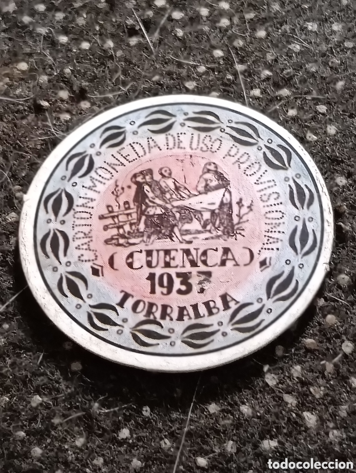 Reproducciones billetes y monedas: Cart&oacute;n moneda de TORRALBA (CUENCA) 15 Cts 1937 De uso Provisional.