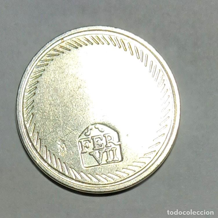 Reproducciones billetes y monedas: R&eacute;plica moneda de Fernando VII- ba&ntilde;o plata. ,Ceca Real Casa de la Moneda