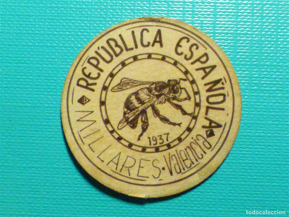 Reproducciones billetes y monedas: CART&Oacute;N MONEDA DE USO PROVISIONAL - Millares - VALENCIA - 15 C&eacute;ntimos