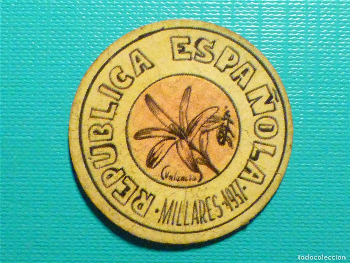 Reproducciones billetes y monedas: CART&Oacute;N MONEDA DE USO PROVISIONAL - Millares - VALENCIA - 15 C&eacute;ntimos