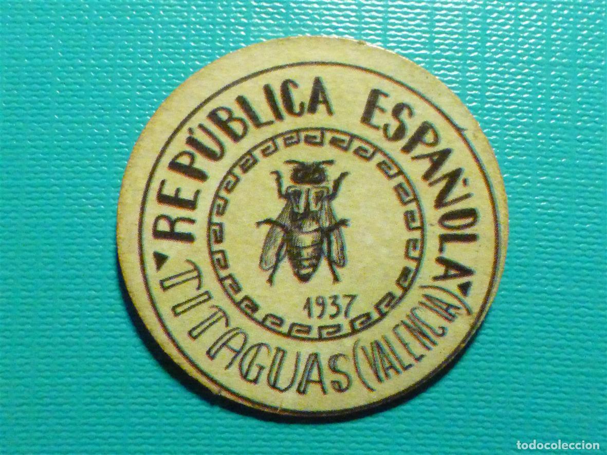 Reproducciones billetes y monedas: CART&Oacute;N MONEDA DE USO PROVISIONAL - TITAGUAS - VALENCIA - 1937 - 15 CTS.