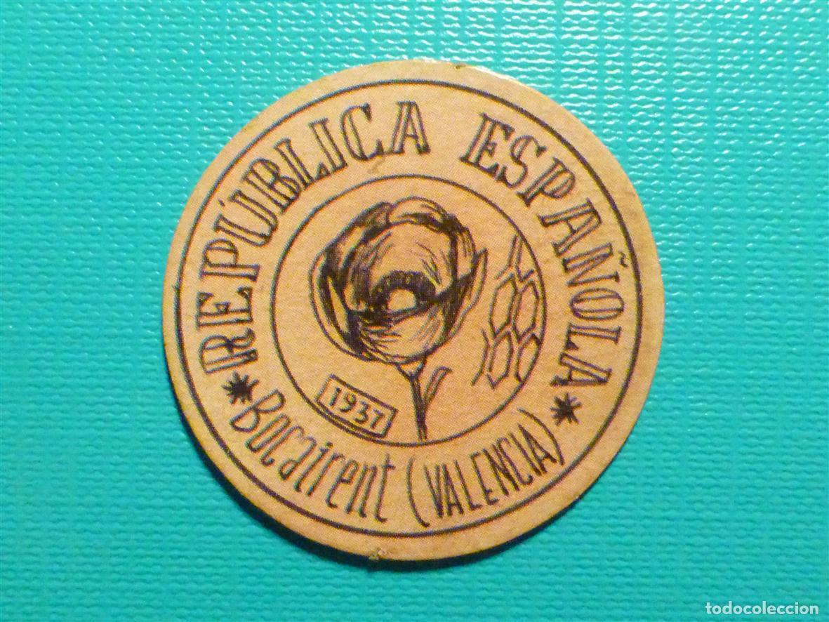 Reproducciones billetes y monedas: CART&Oacute;N MONEDA DE USO PROVISIONAL - Bocairent - Valencia - 15 C&eacute;ntimos
