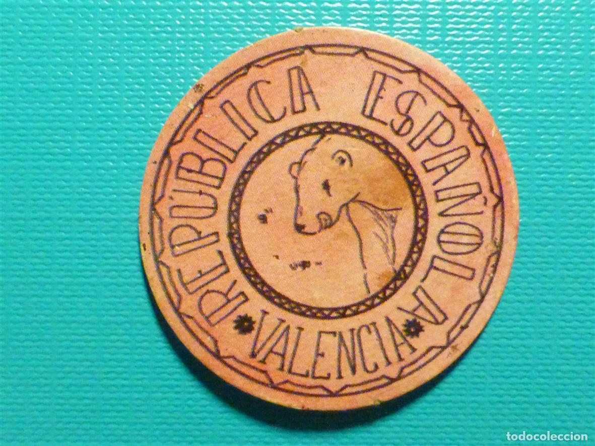 Reproducciones billetes y monedas: CART&Oacute;N MONEDA DE USO PROVISIONAL - Valencia - 40 C&eacute;ntimos