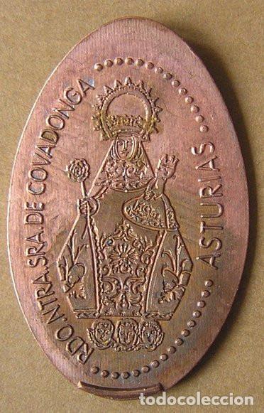Reproducciones billetes y monedas: MONEDA ELONGADA - NUESTRA SE&Ntilde;ORA DE COVADONGA (ASTURIAS)