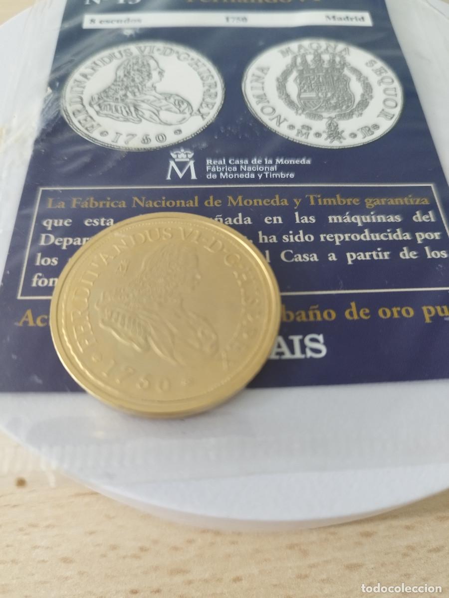 Reproducciones billetes y monedas: Reproducci&oacute;n &oacute; r&eacute;plica Fernando VI 8 escudos 1750 Madrid Real Casa de la Moneda F&aacute;brica Nacional de