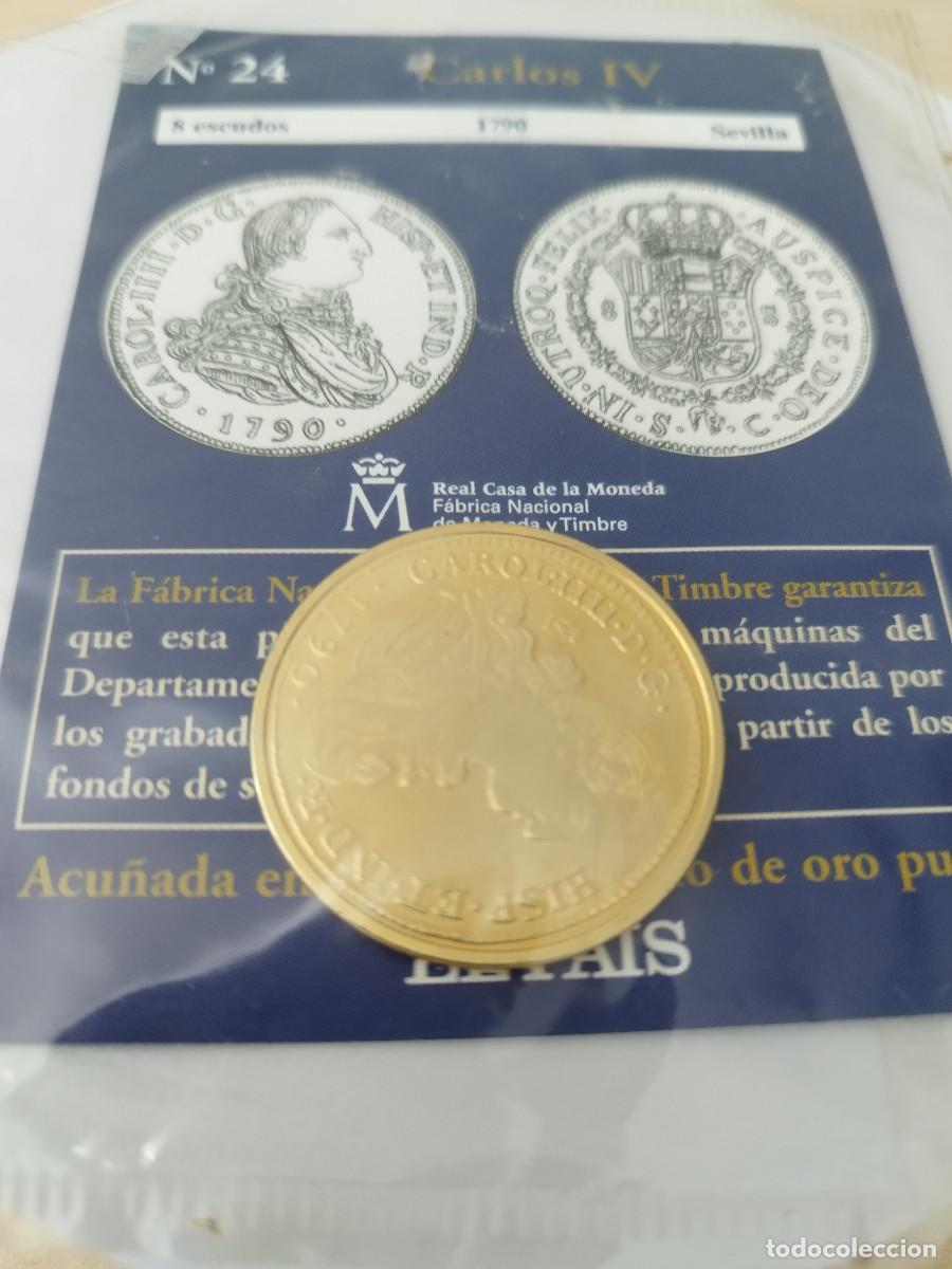 Reproducciones billetes y monedas: Reproducci&oacute;n &oacute; r&eacute;plica Carlos IV 8 escudos 1790 Sevilla Real Casa de la Moneda F&aacute;brica Nacional de