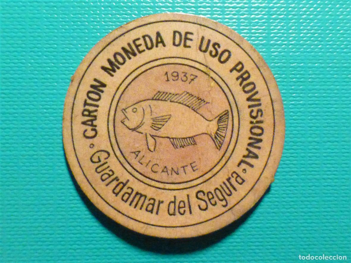 Reproducciones billetes y monedas: Cart&oacute;n Moneda Uso Provisional - Guardamar del Segura - Alicante - 1937 - 15 C&eacute;ntimos