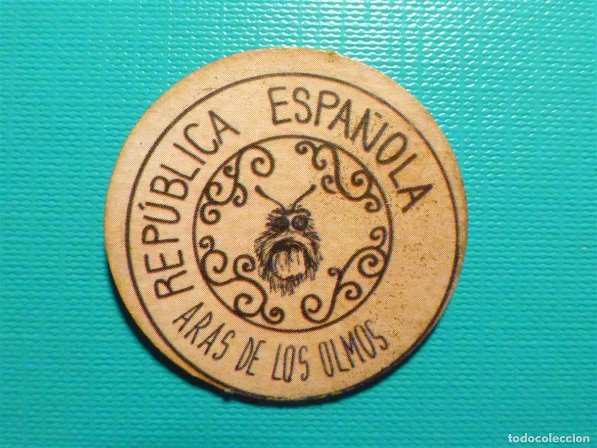 Reproducciones billetes y monedas: Cart&oacute;n Moneda Uso Provisional - Aras de los Olmos - Valencia - 1937 - 15 C&eacute;ntimos