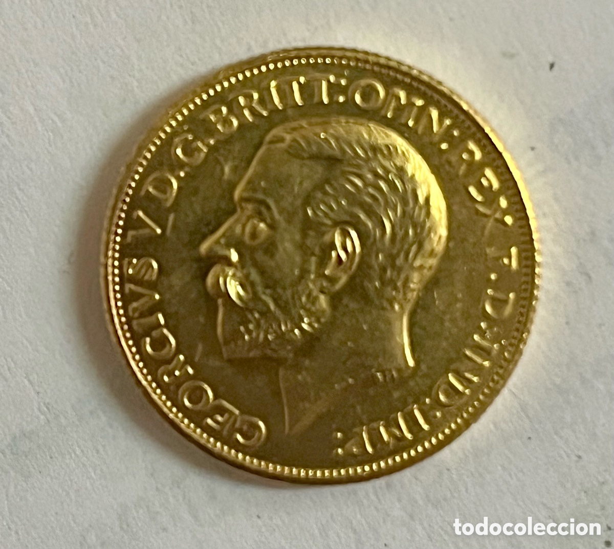Reproducciones billetes y monedas: Moneda de oro puro , Soberano Rey Jorge V , 1911