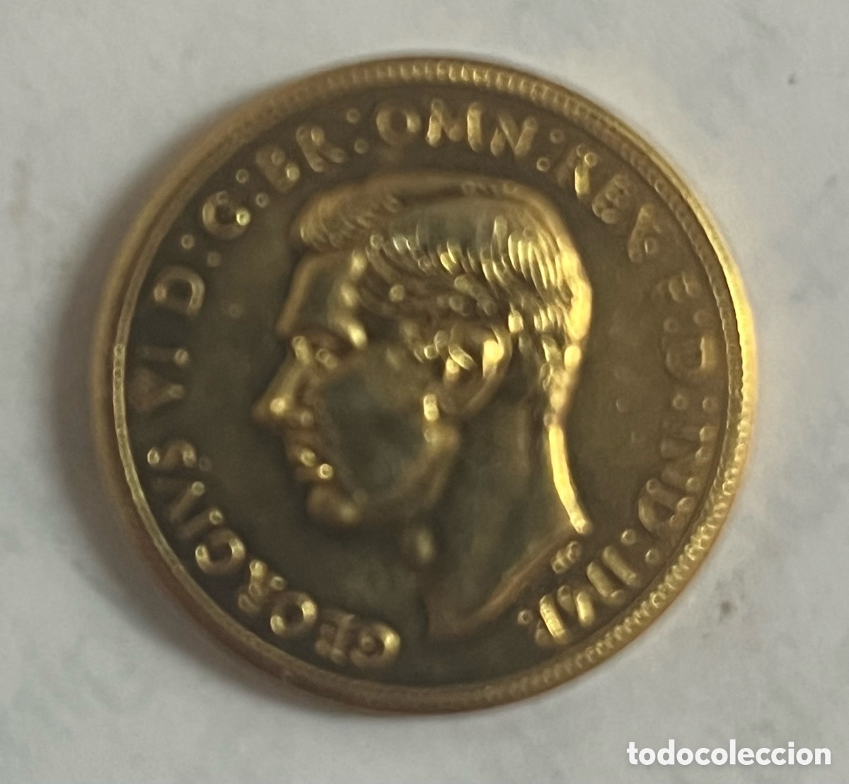 Reproducciones billetes y monedas: Moneda de oro puro George VI 1937