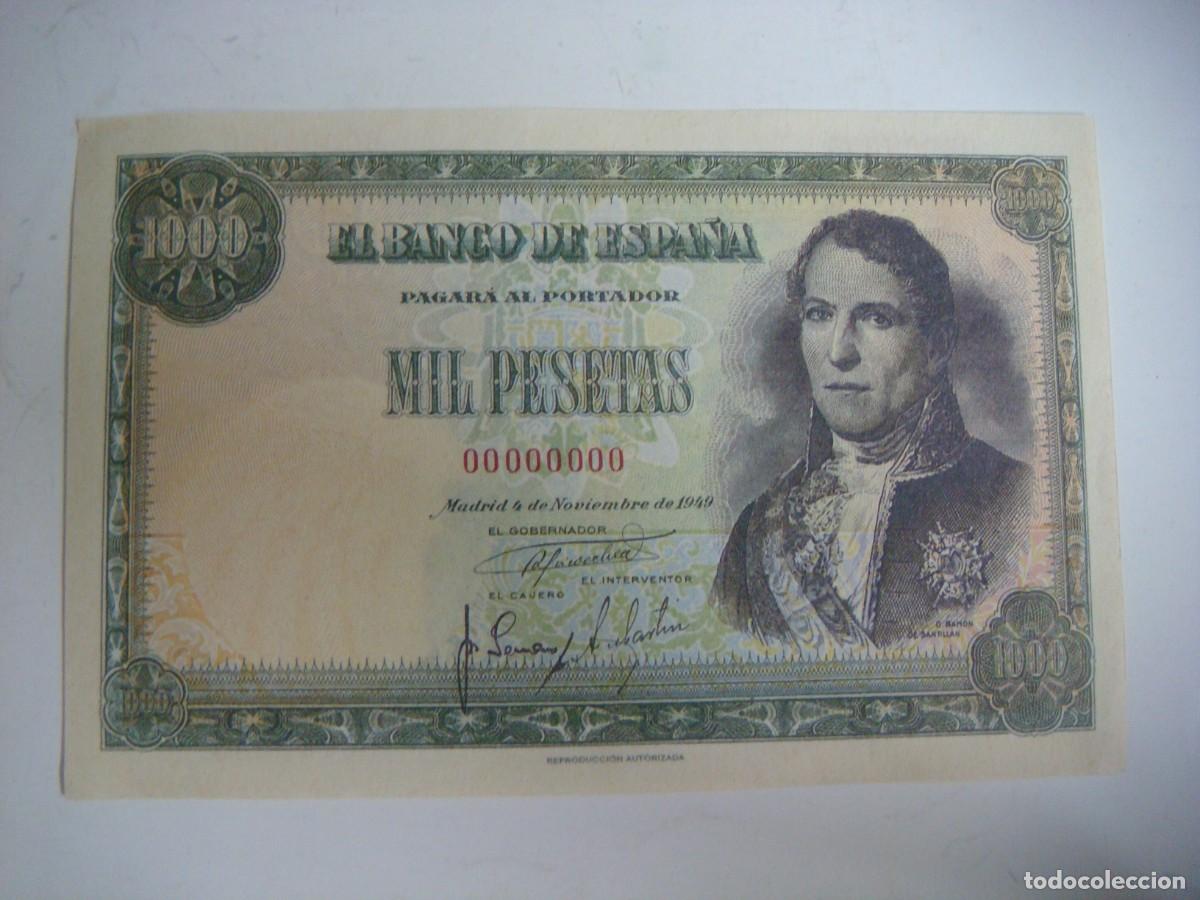 Reproducciones billetes y monedas: BILLETE REPRODUCCION DE 1000 PESETAS 4-NOVIEMBRE-1949-(&)