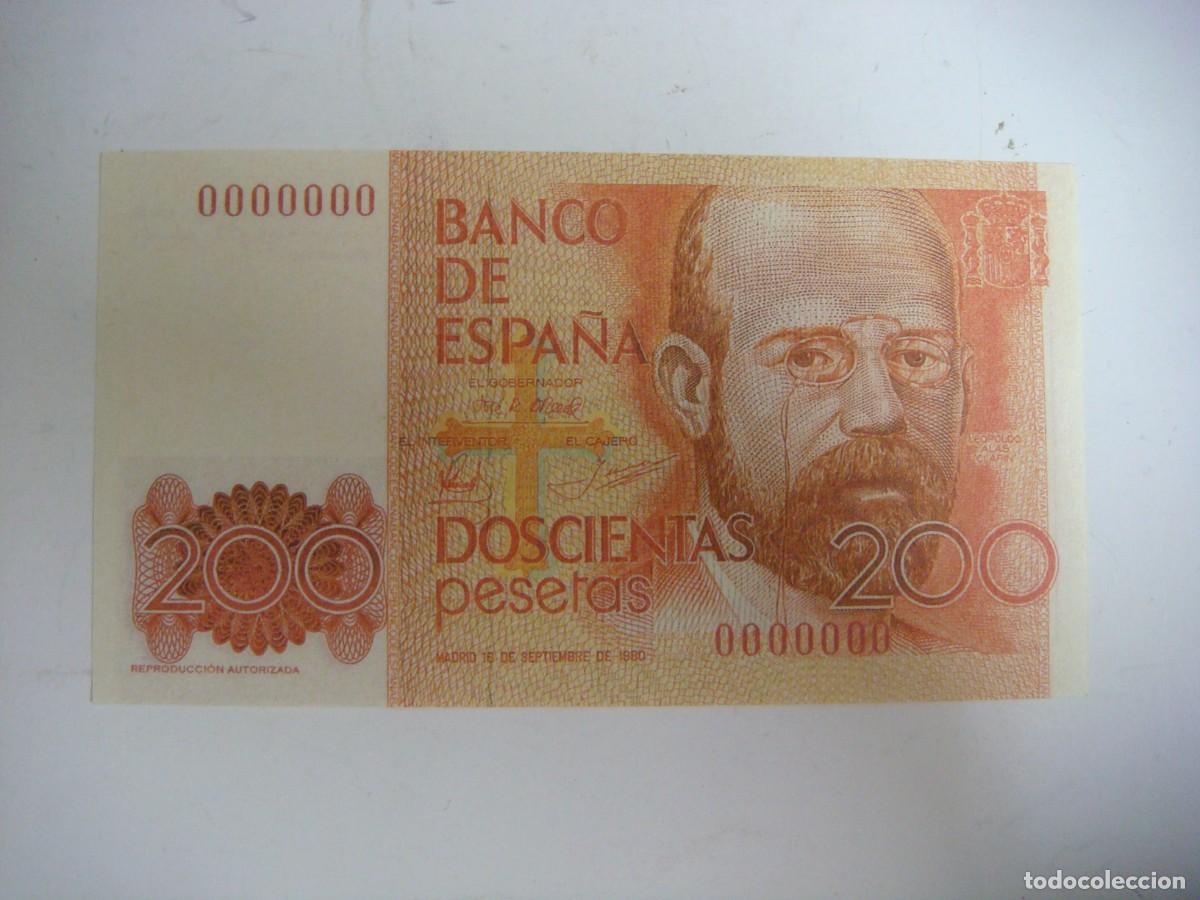 Reproducciones billetes y monedas: BILLETE REPRODUCCION DE 200 PESETAS 16-SEPTIEMBRE-1980-(&)