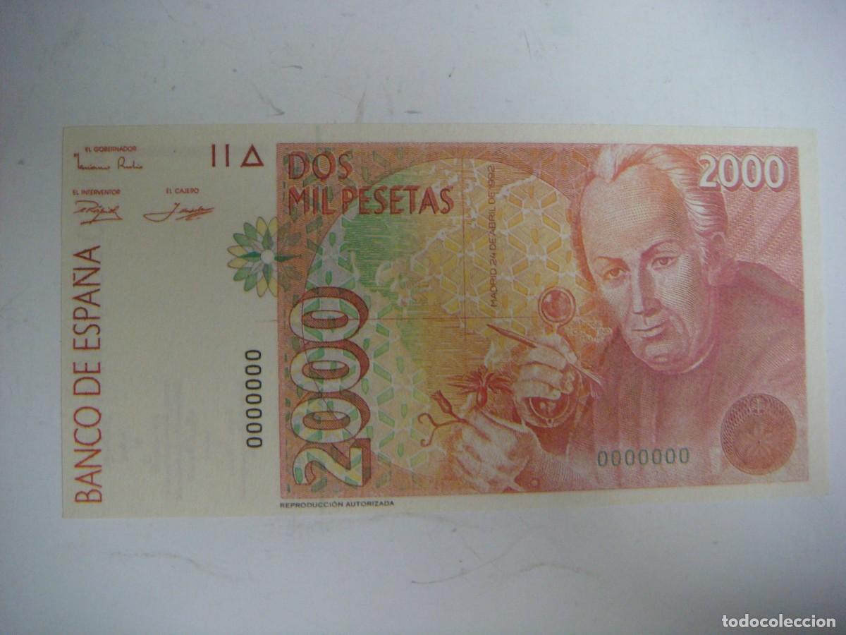 Reproducciones billetes y monedas: BILLETE REPRODUCCION DE 2000 PESETAS 24-ABRIL-1992-(&)