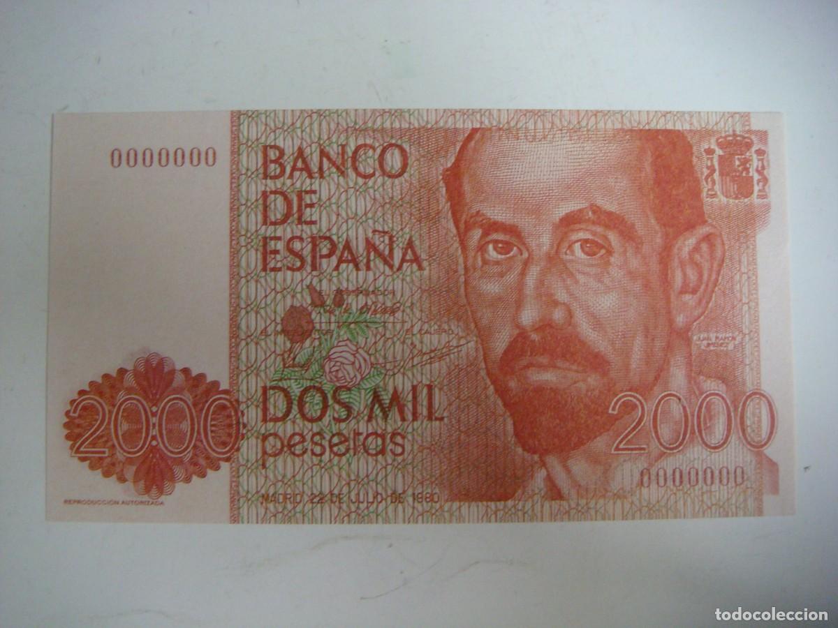 Reproducciones billetes y monedas: BILLETE REPRODUCCION DE 2.000 PESETAS 22-JULIO-1980-(&)