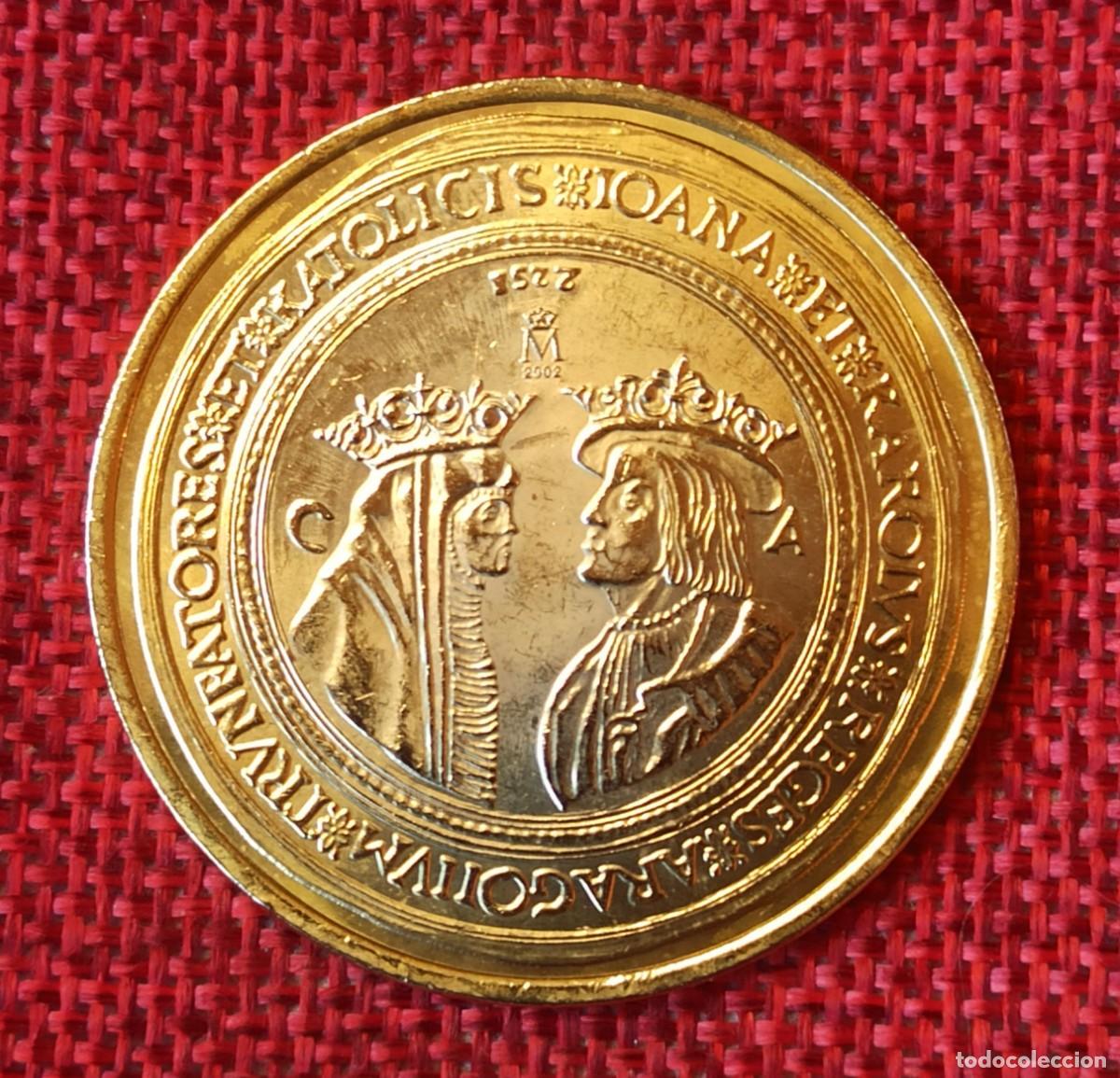 Reproducciones billetes y monedas: Reproduccion Fabrica Nacional de Moneda y Timbre FNMT Reyes Arag&oacute;n Juana y Carlos 2002 - 100 Ducados