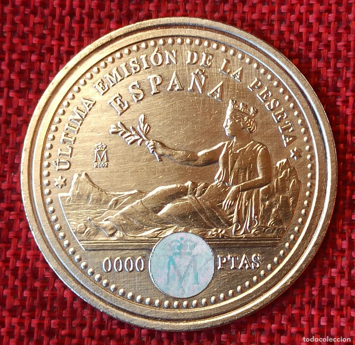 Reproducciones billetes y monedas: Reproduccion Fabrica Nacional de Moneda y Timbre FNMT Juan Carlos I y Sofia - 2001 - Ultima emision