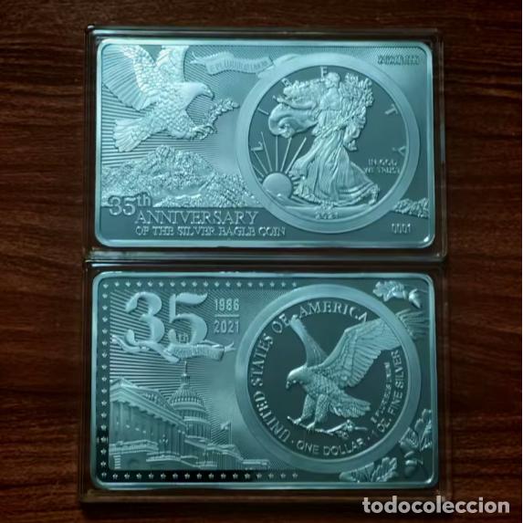 Reproductions billets et monnaies: Barra de coleccionista emitida para conmemorar el 35 aniversario Eagle de 2021