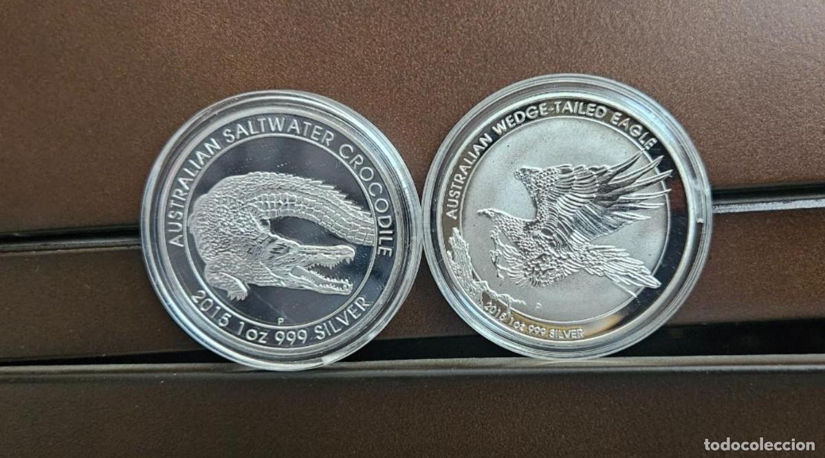 Reproductions Banknotes and Coins: Dos monedas Australianas Dollares Aquila y crocodilo
