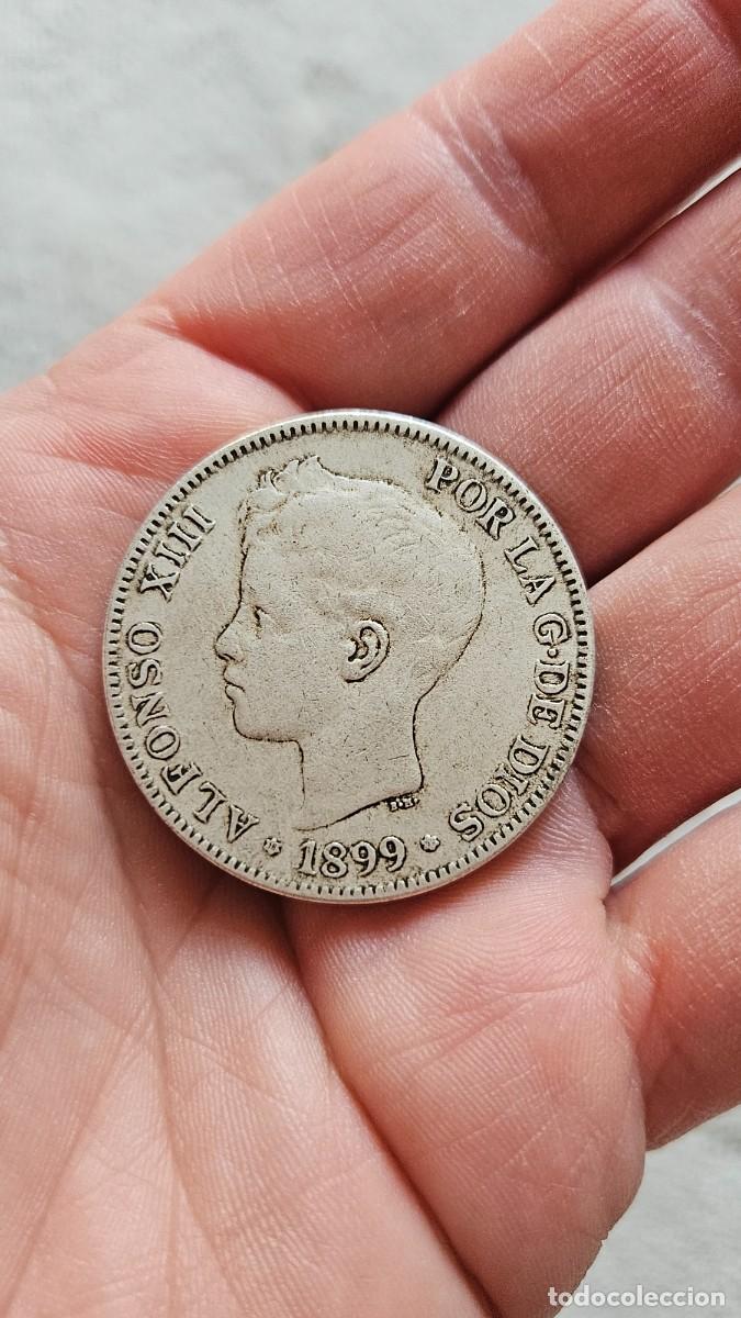 Reproducciones billetes y monedas: Moneda Espańa 5 Pesetas 1899 Alfonso XIII