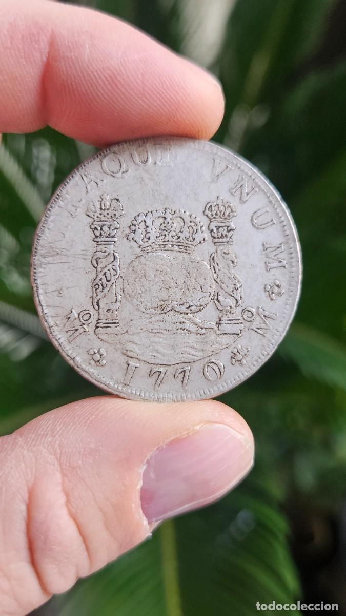 Riproduzioni banconote e monete: Moneda 8 Reales Espańa Carlos III Columnario 1770