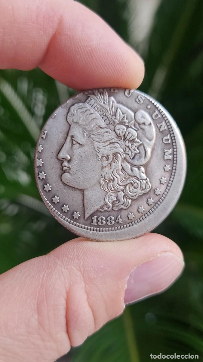 Riproduzioni banconote e monete: Moneda Usa Morgan One Dollar con error en cuńo 1884 O