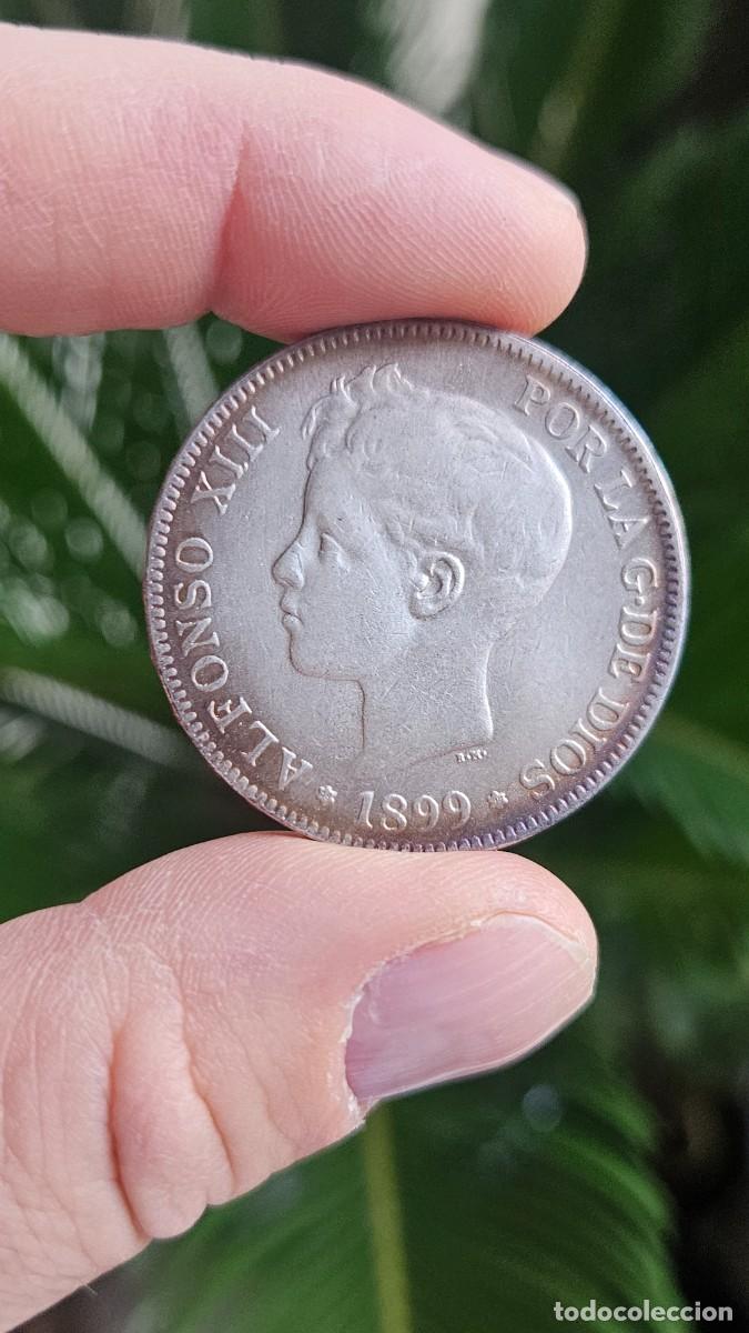 Riproduzioni banconote e monete: Espańa 5 Pesetas 1899 Alfonso XIII