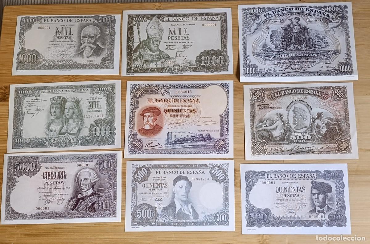 Reprodu&ccedil;&otilde;es notas e moedas: Lote de 25 billetes facs&iacute;mil Banco de Espa&ntilde;a - R&eacute;plicas hist&oacute;ricas de colecci&oacute;n