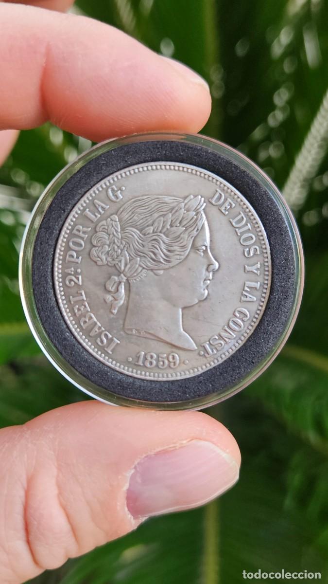 Reproducciones billetes y monedas: Espańa 20 Reales Isabel II 1859