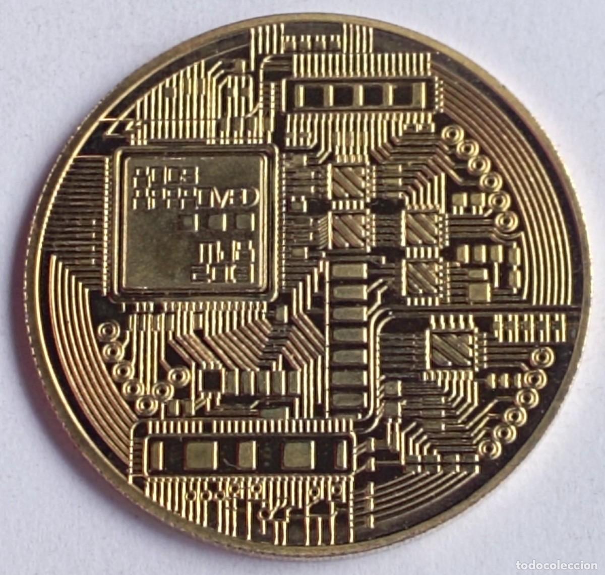 Reproducciones billetes y monedas: Moneda Bitcoin, criptomoneda - Foto 2