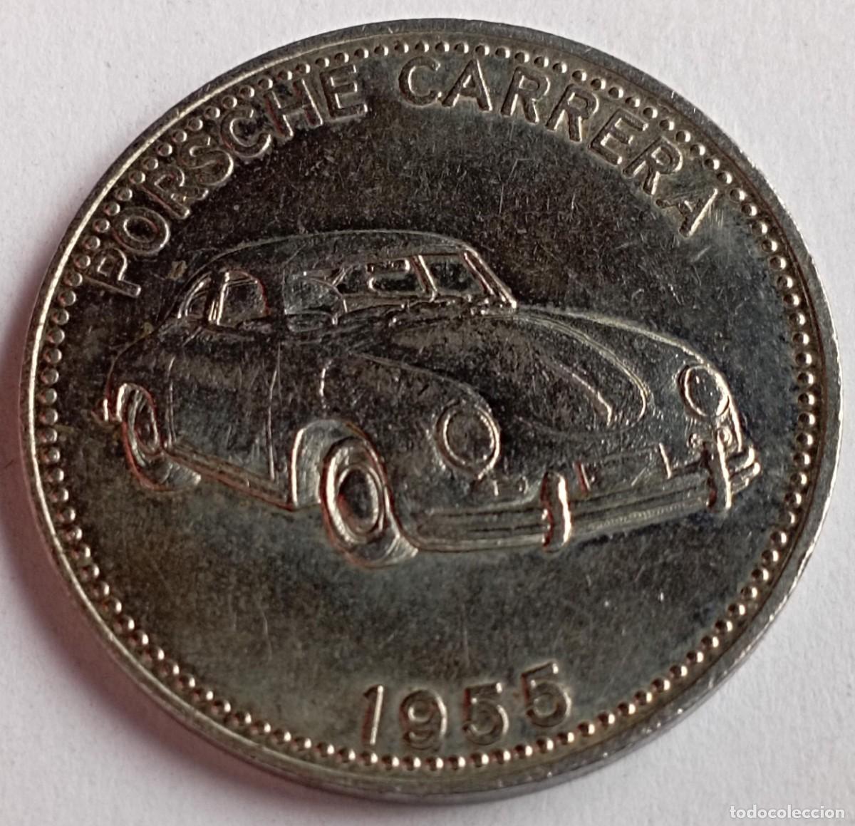 Reproducciones billetes y monedas: Moneda token Porsche Carrera de 1955