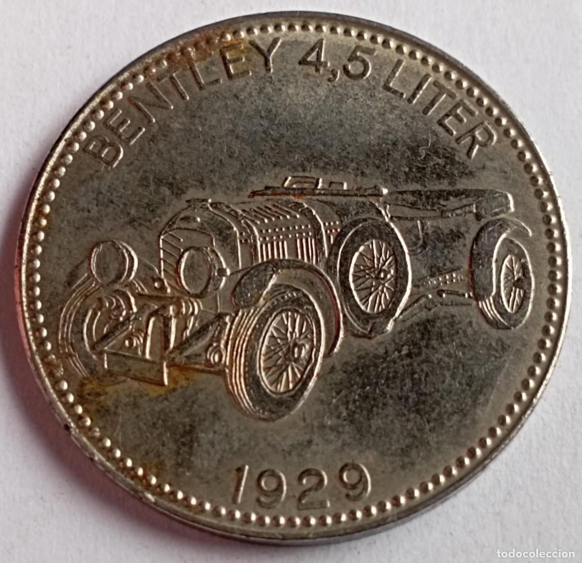 Reproducciones billetes y monedas: Moneda token Bentley 4,5 liter de 1929