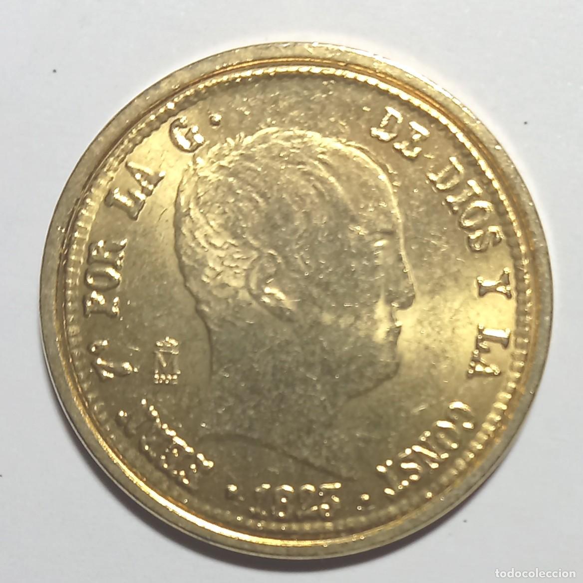 Reproducciones billetes y monedas: R&eacute;plica moneda de Fernando VII- ba&ntilde;o oro 24 kt. ,Ceca Real Casa de la Moneda