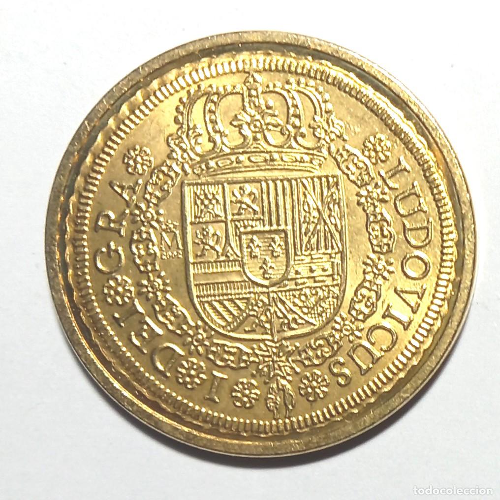 Reproducciones billetes y monedas: R&eacute;plica moneda de la Luis I - ba&ntilde;o oro 24 kt. ,Ceca Real Casa de la Moneda