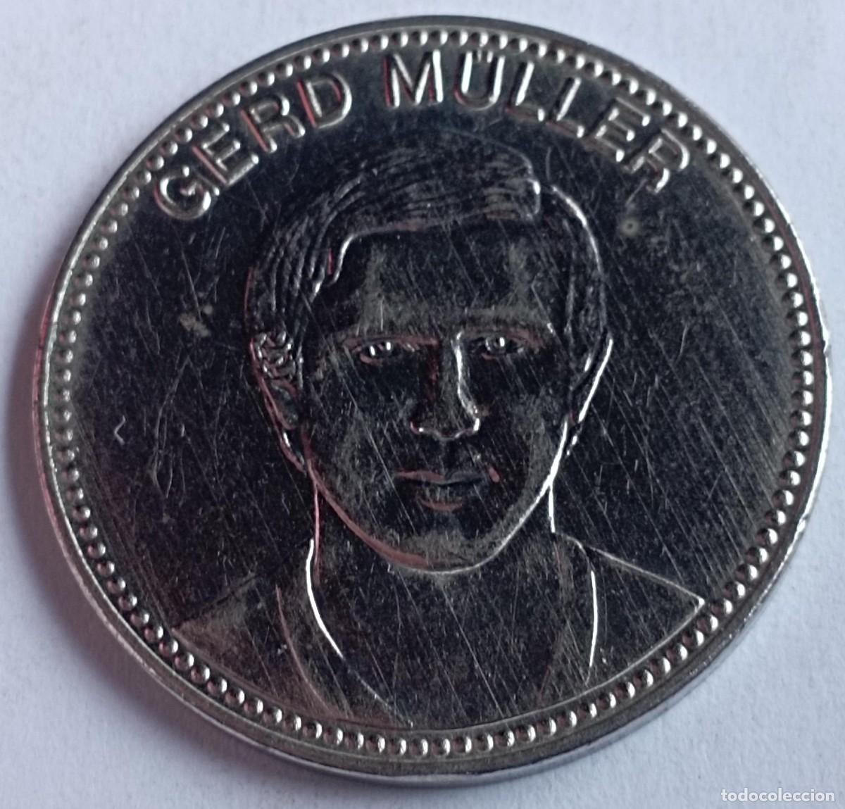 Reproducciones billetes y monedas: Moneda token Copa Mundial de F&uacute;tbol FIFA 1970 M&eacute;xico Gerd M&uuml;ller
