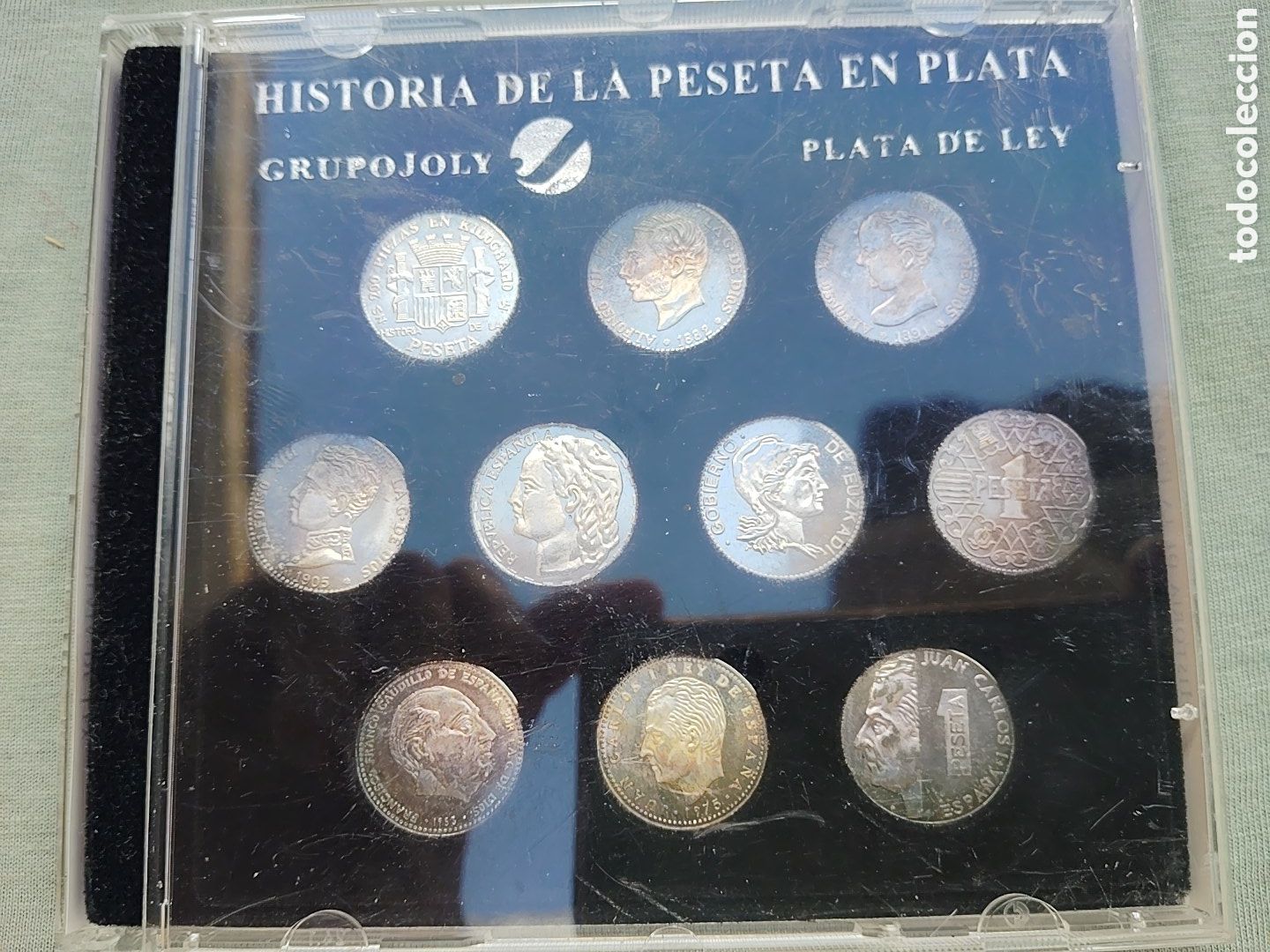 Reproducciones billetes y monedas: Historia de la peseta. Plata de ley. 40 gr.