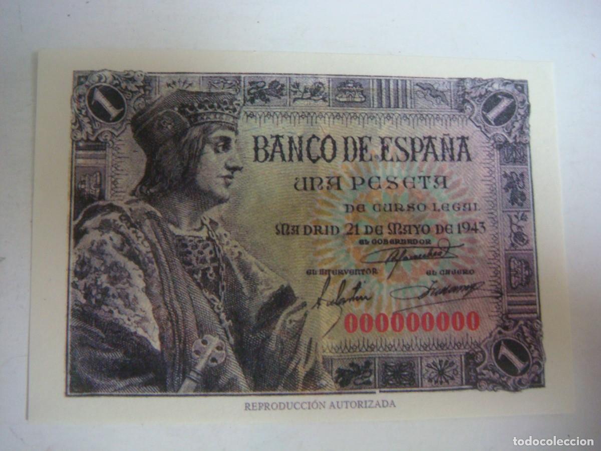 Reproducciones billetes y monedas: BILLETE REPRODUCION DE 1 PESETA 21-MAYO-1943-CAJ -N&ordm;-1 BILLETES