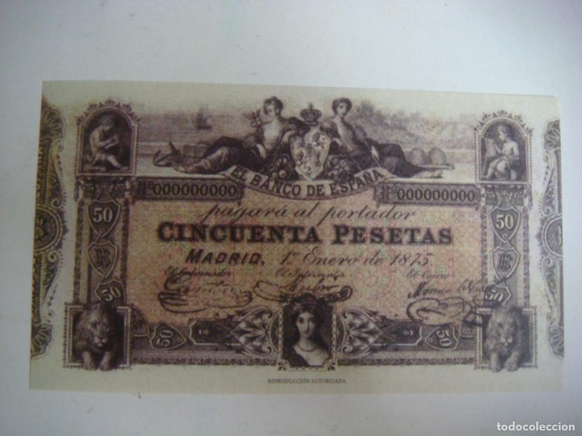 Reproducciones billetes y monedas: BILLETE REPRODUCION DE 50 PESETA-1-ENERO-1875-CAJ -N&ordm;-1 BILLETES