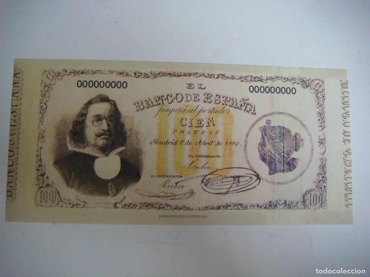 Reproducciones billetes y monedas: BILLETE REPRODUCION DE 100 PESETA-1-ABRIL-1880-CAJ -N&ordm;-1 BILLETES