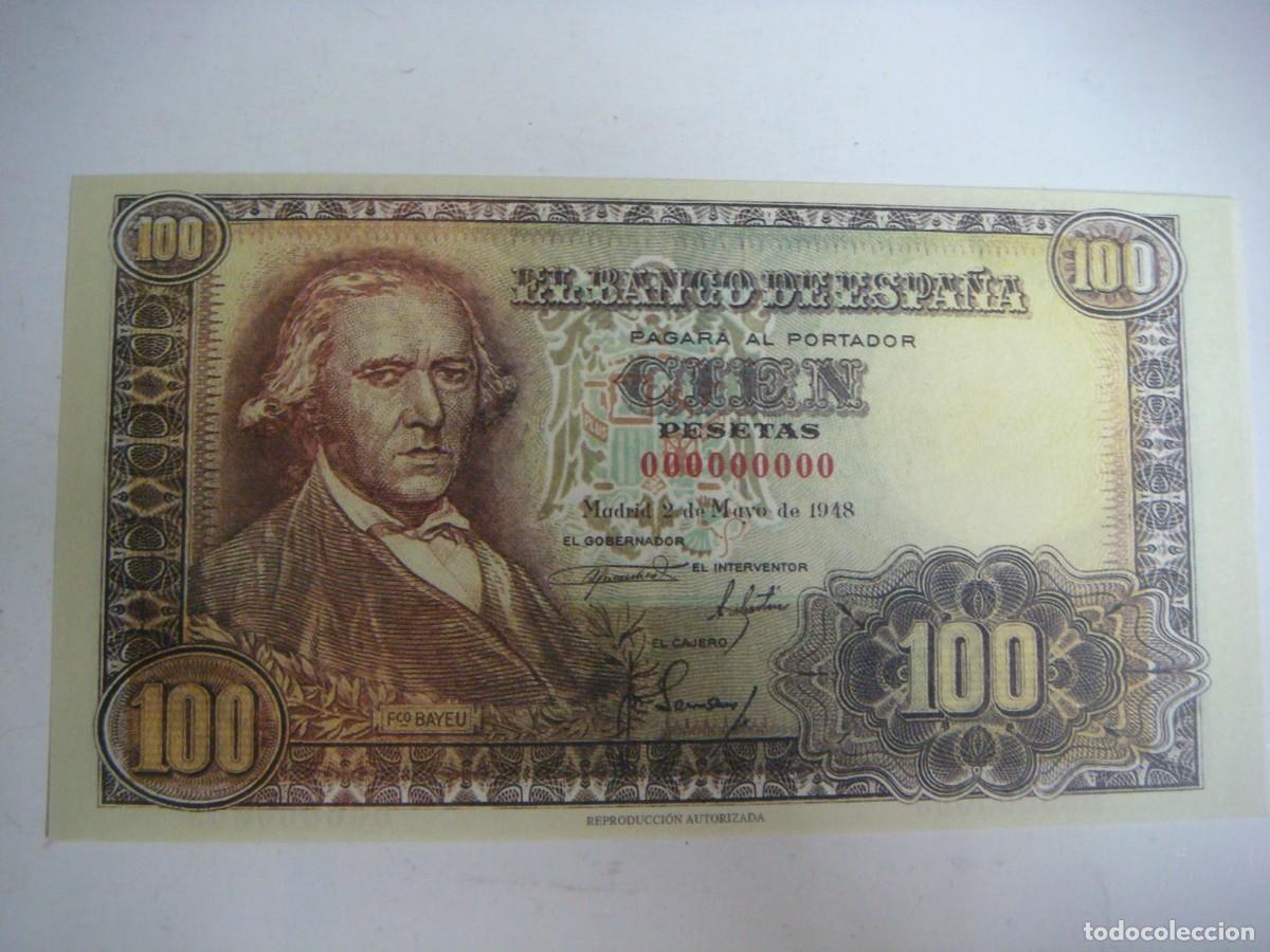 Reproducciones billetes y monedas: BILLETE REPRODUCION DE 100 PESETA-2-MAYO-1948-CAJ -N&ordm;-1 BILLETES