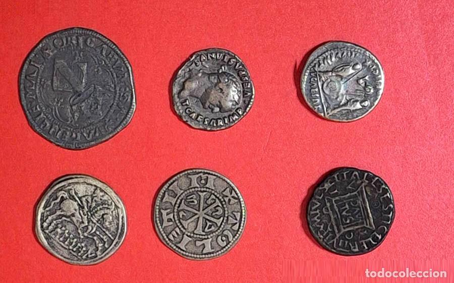 Reproducciones billetes y monedas: Colecci&oacute;n 6 monedas antiguas reproducciones