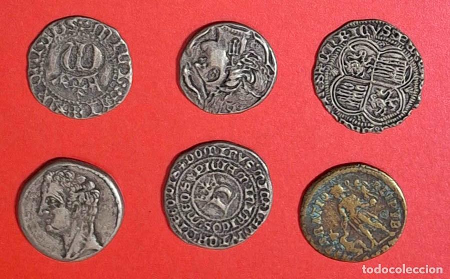 Reproducciones billetes y monedas: Colecci&oacute;n 6 monedas antiguas reproducciones