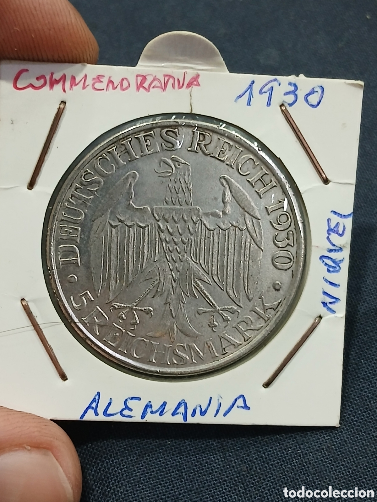 Reproducciones billetes y monedas: Alemania. 5 marcos 1930. Falsa. (L129)
