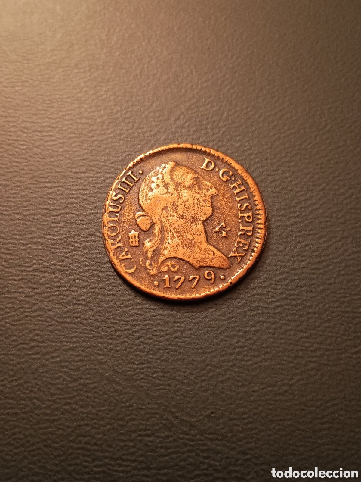 Reproducciones billetes y monedas: FICHA COLECCI&Oacute;N ORTIZ MONEDAS BORBONES SERIE I CARLOS III 1779 4 MARAVEDIS